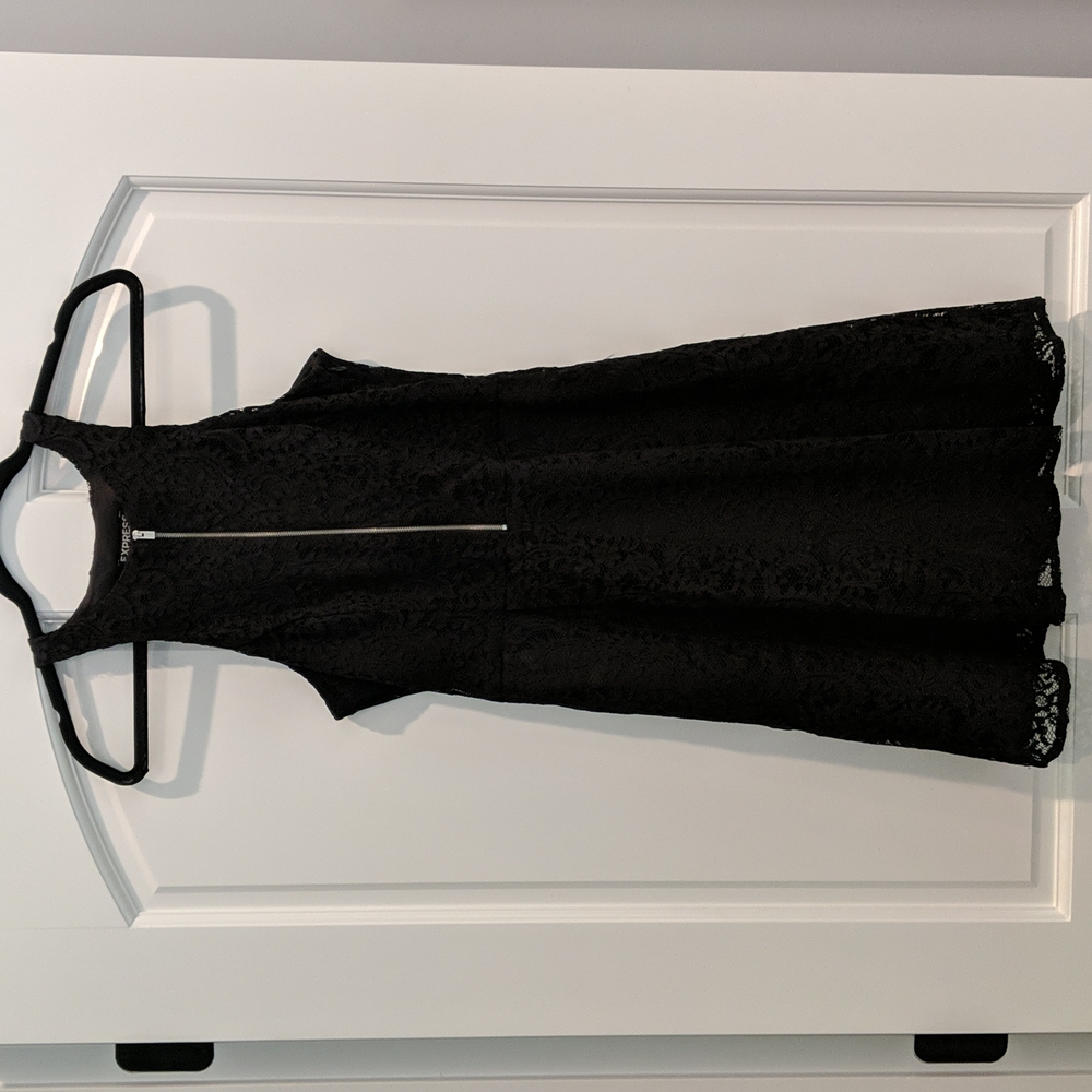 Express Fit & Flare Black Lace Dress